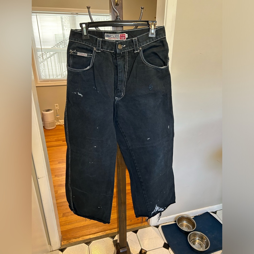 Vintage JNCO-Style Distressed Cropped Jeans
